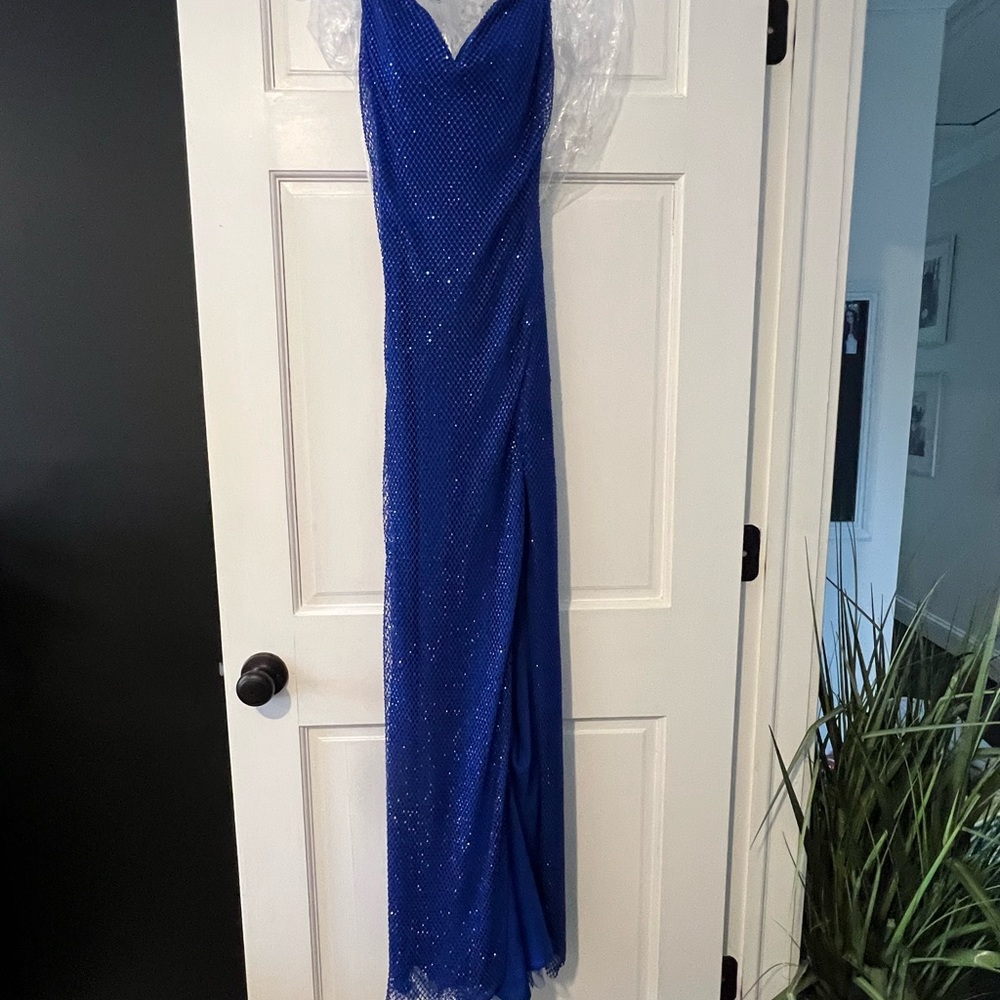 Jovani Royal Blue Sequin Maxi Dress